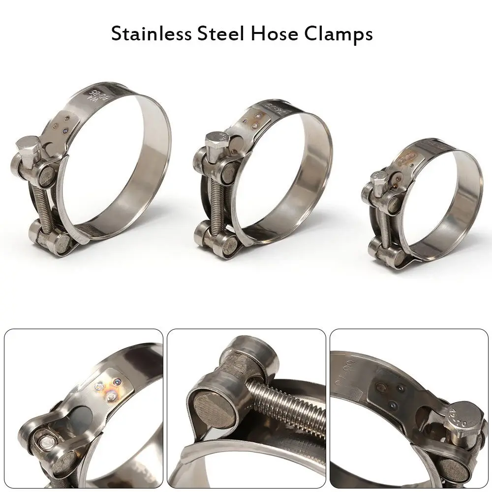 1pc Welding Powerful Hardware Exhaust Sealing Pipe Clip T Bolt Stainless Steel Hose Clamps