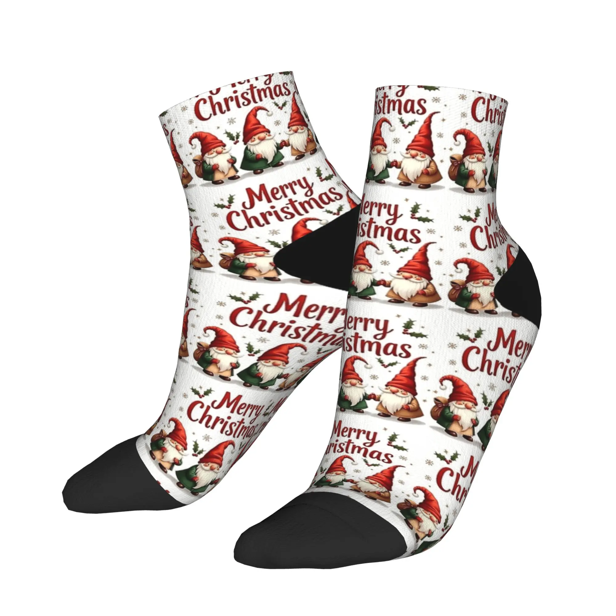 

С Рождеством, очаровательные повседневные носки с рождественскими гномами для взрослых и мужчин, мягкие носки до щиколотки, летние нескользящие носки для скейтборда