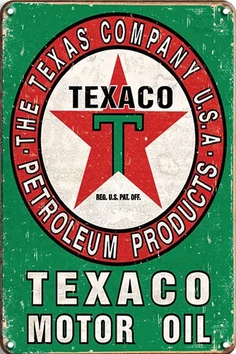 TEXACO MOTOR OIL Tin  Sign The Art Painting Plaque Metal Wall Decoration Poster Decors for Office Home Man Cafe shop bar