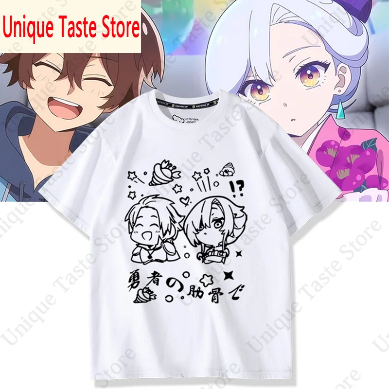 ‌My Ribdiculous Reincarnation Graphic T‑Shirt Isekai Anime Q Version Character Ore Goddess Print Unisex Short Sleeve Manga Tee