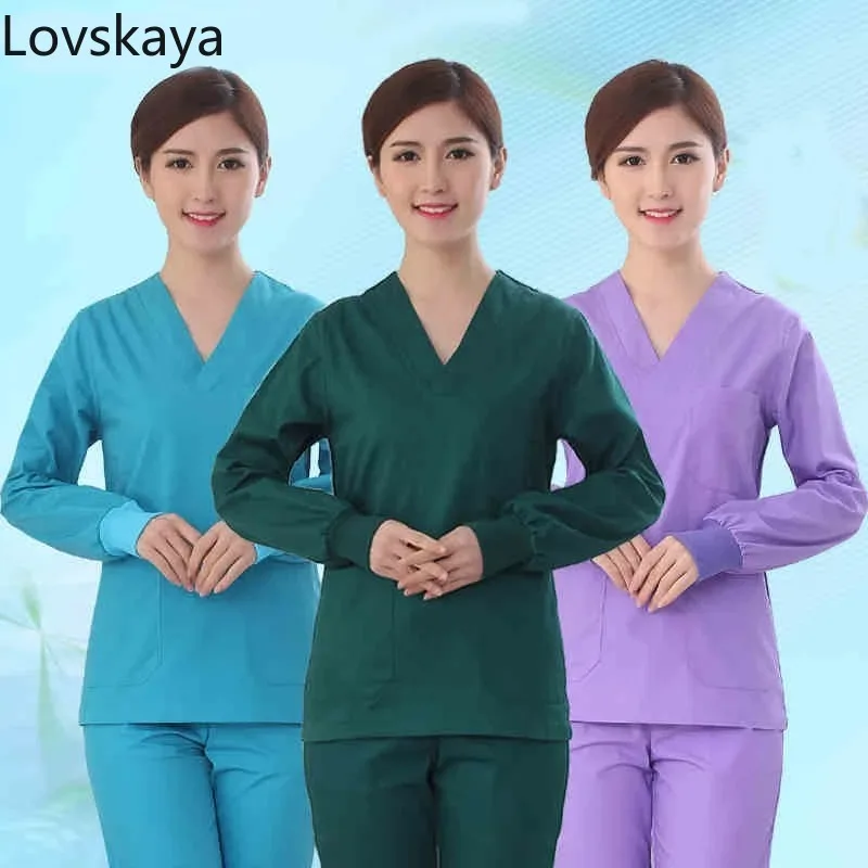 

doctors and nurses overalls brush hand clothing men and women High quality surgical clothing hand washing clothes split suit