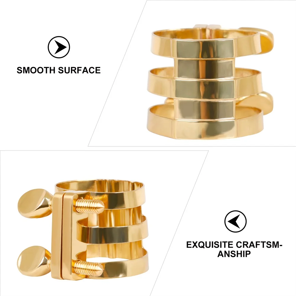 

Saxophone Flute Head Clip Alto Accessories Brass Mouthpiece Ligatures Fastener Mute for