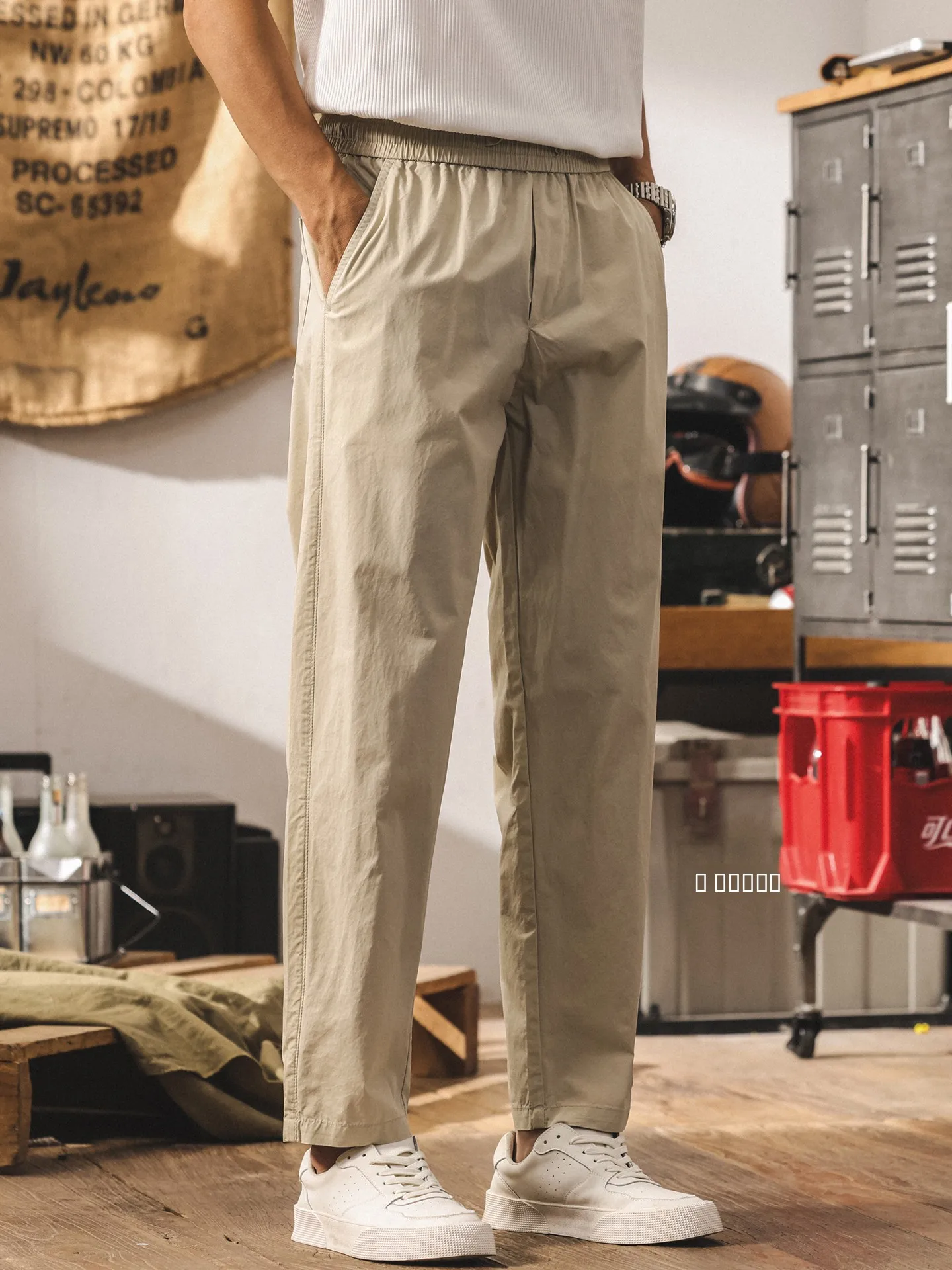 

American Sle Retro Straight Leg Cotton Casual Loose Men's Pants Breathable Comfortable Pure Color Autumn New Arrival