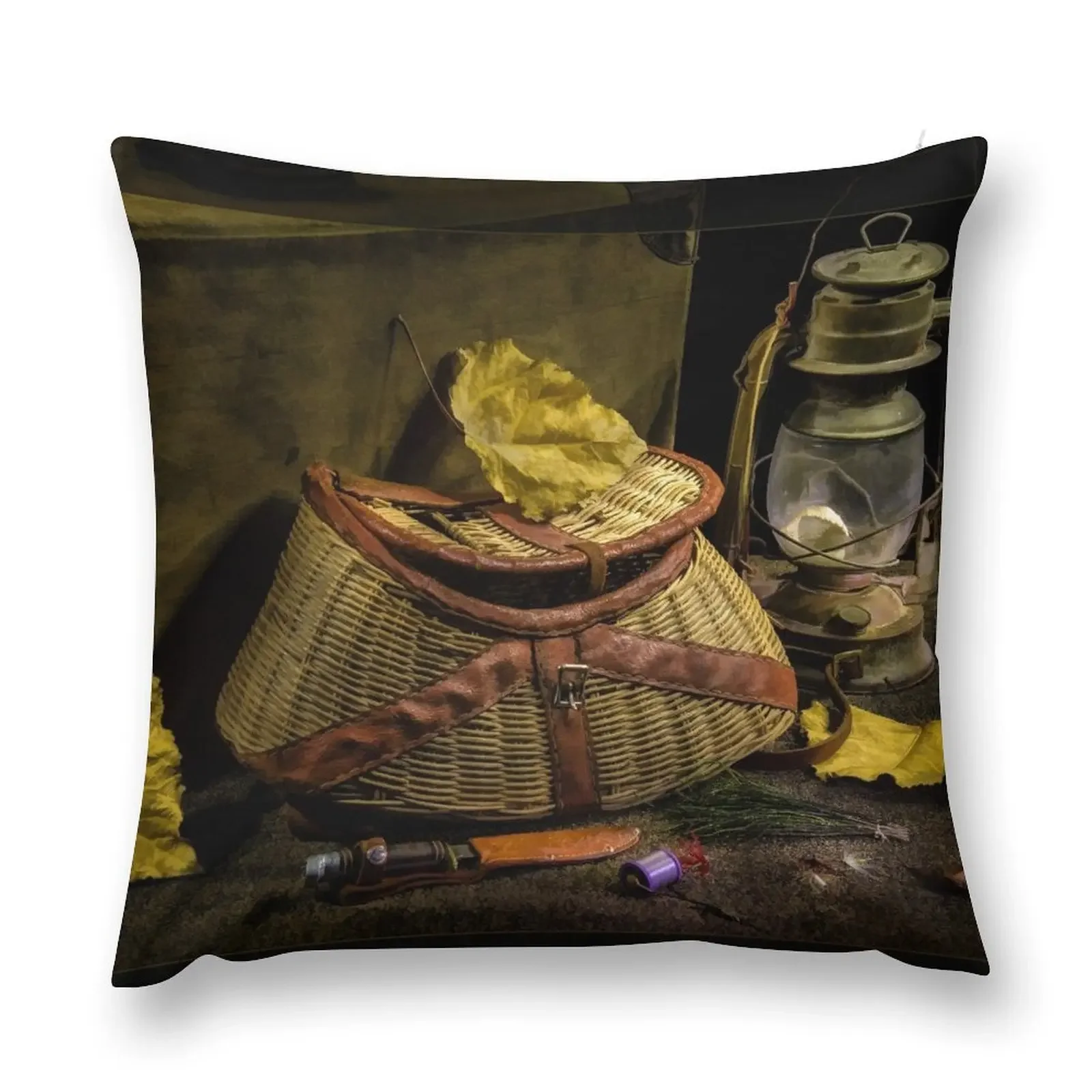 Fishing Creel Throw Pillow Sofa Pillow Cover Pillowcases Bed Cushions pillow