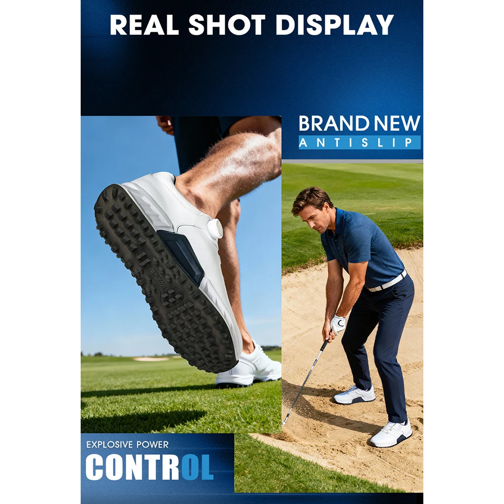 PGM XZ445 Golfschuhe Herren, gepolsterte, stoßdämpfende Sportschuhe, wasserdichte Golfschuhe mit Schnürsystem. – Detail 13