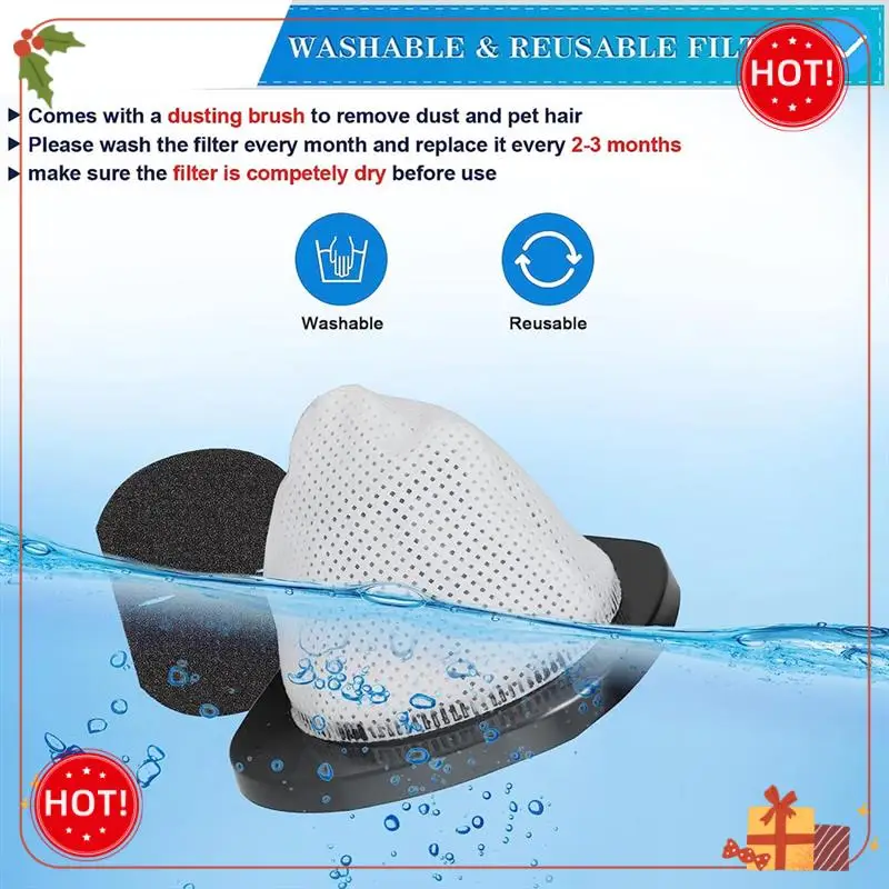 ABLE-2030 Replacement Filter For Bissell 3 In 1 Lightweight Stick Vacuum 2030,20303,20306,20307 With 6 Foam Filters 1611501 Part