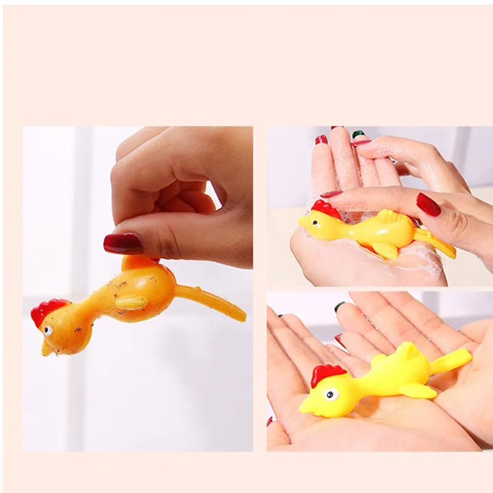 

10 Pcs Catapult Chicken Toy Creative Mini Elasticity Toys Stretchy Funny Chickens