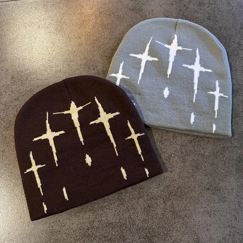 جديد ريترو المتخصصة محبوك قبعة للنساء الخريف والشتاء الدافئة البلوز الباردة قبعة الشارع صورة قبعة صوف الموضة