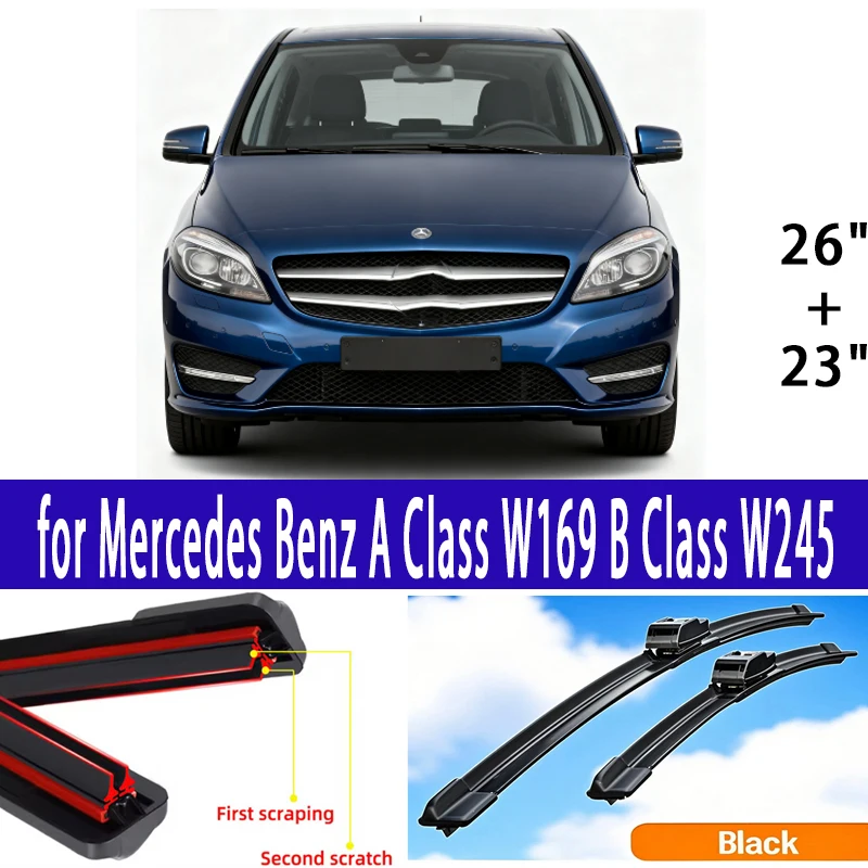 

2PCS Car Wiper Blades for Mercedes Benz A Class W169 B Class W245 Front Windscreen Windshield Double Rubber Car Accessories
