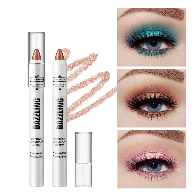 1 stuks parelmoer oogschaduw potloodstick highlight stick kleurrijke glans oogschaduwpen met eyeliner