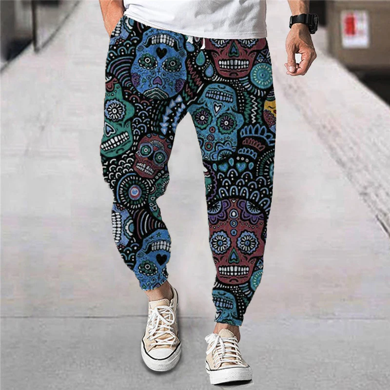 Men's new trendy cropped pants, straight leg pants, wide leg pants, leggings, leggings, casual cropped pants