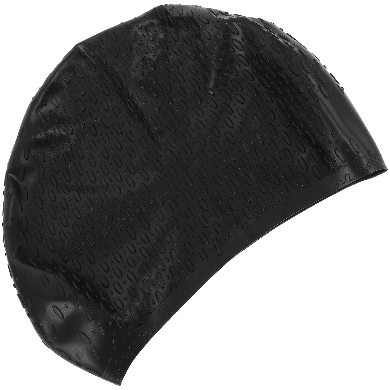 

Waterproof Silicone Swim Cap 23x18cm Black EcoFriendly Flexible Hair Protection Diving Hairband Unique Design