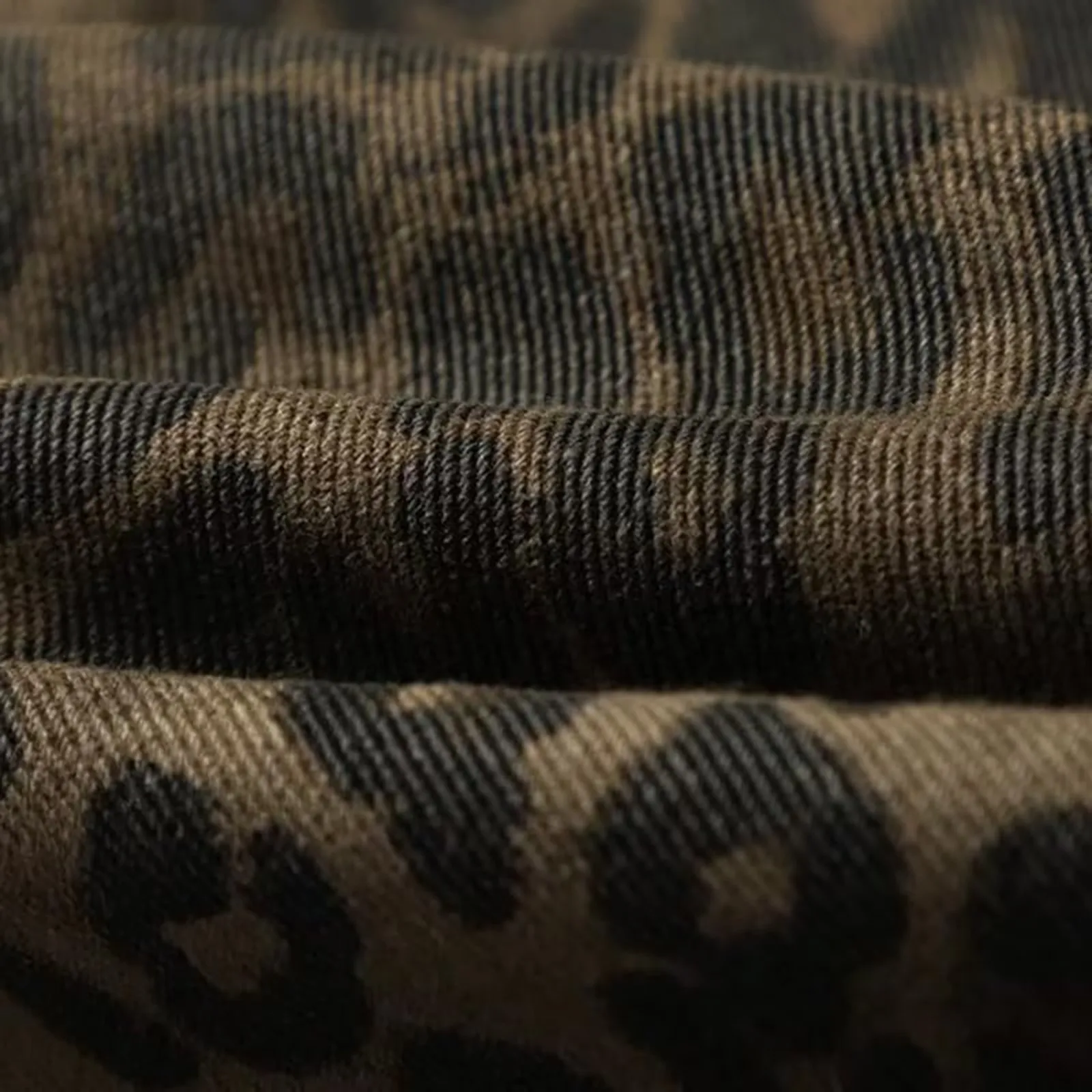 HOUZHOU-Jeans leopardo para menina, streetwear extragrande, calças de perna larga, streetwear hip hop, calças jeans casuais retas vintage