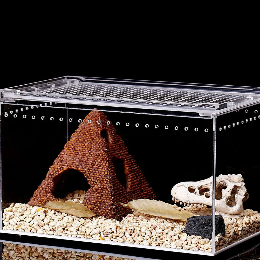 

Large Transparent Reptile Breeding Box Durable Acrylic Terrarium Habitat For Turtles Spiders Snakes Easy Feeding