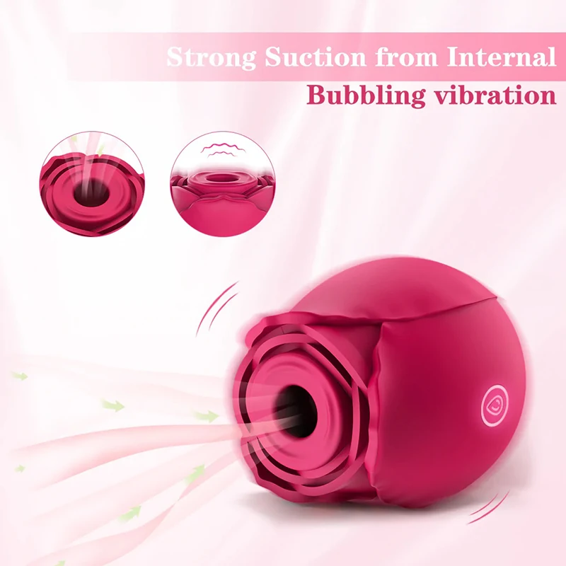 Rose Vacuum Sucking Vibrator Vagina Intimate Nipple Sucker Oral Licking Clitoris Stimulation Powerful Sex Toys for Female Adults