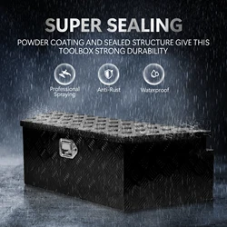 39 Inch Aluminum Utility Trailer Tongue Tool Box 5 Bar Tread Trailer Tongue Box Waterproof Under Truck Storage For Pick Up Truck