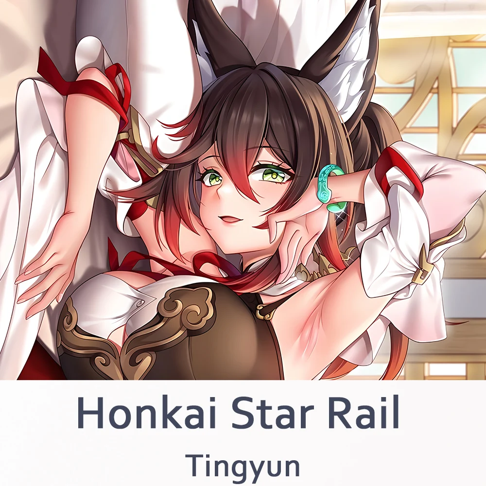 Dakimakura Honkai Star Rail Tingyun federa per cuscino per tutto il corpo Anime Otaku federa per cuscino da gioco