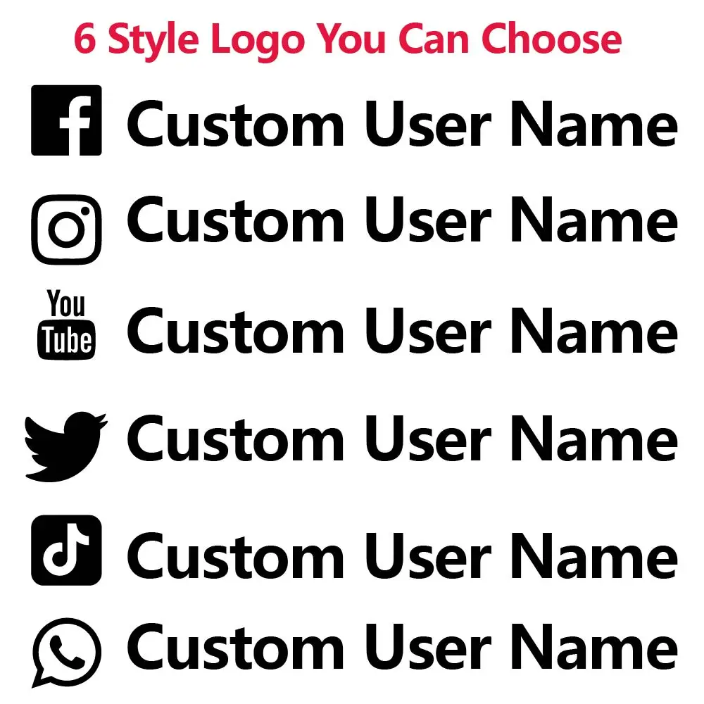 Custom Instagram Name Car Vinyl Stickers Twitter Youtube Personalized Name Decal For Auto Body Window Decor Car Sticker