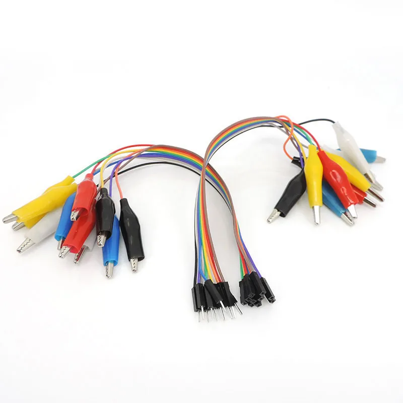 20cm 30cm 10pin Male Female Double-end Alligator Crocodile Clips to Jump Jumper Wire Test Lead Connector Cable DIY O1