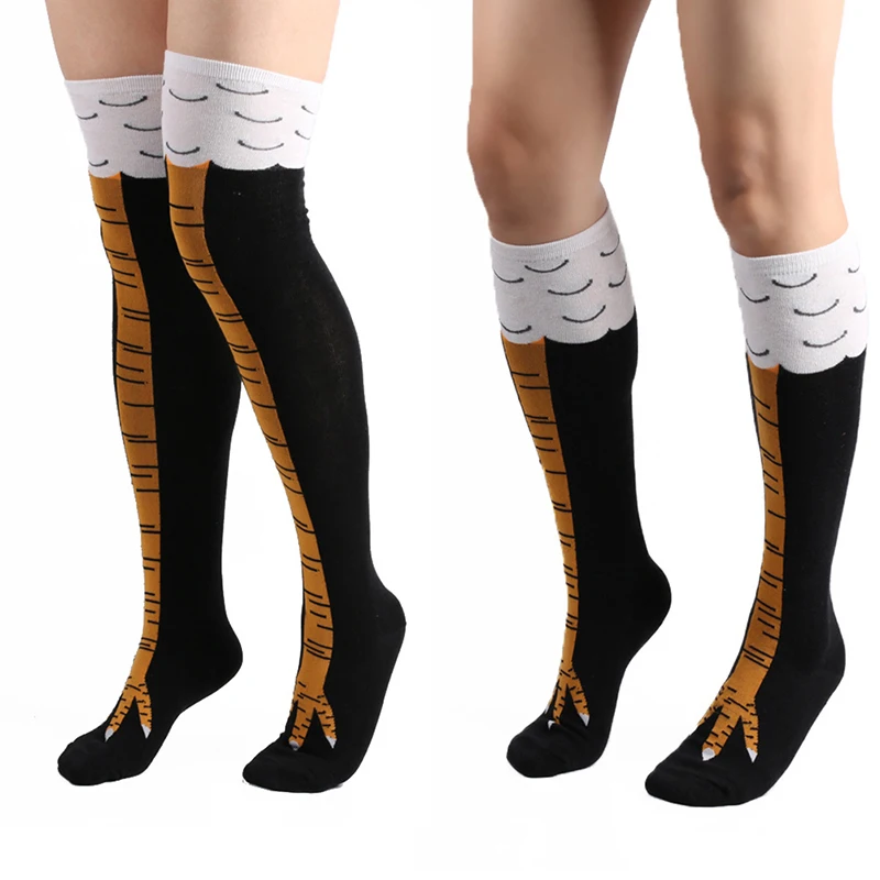 Funny Chicken Paw Stocking Over-knee Pressure Thin Leg Long Stockings Women Spring Autumn Winter Middle High School Girls Socks