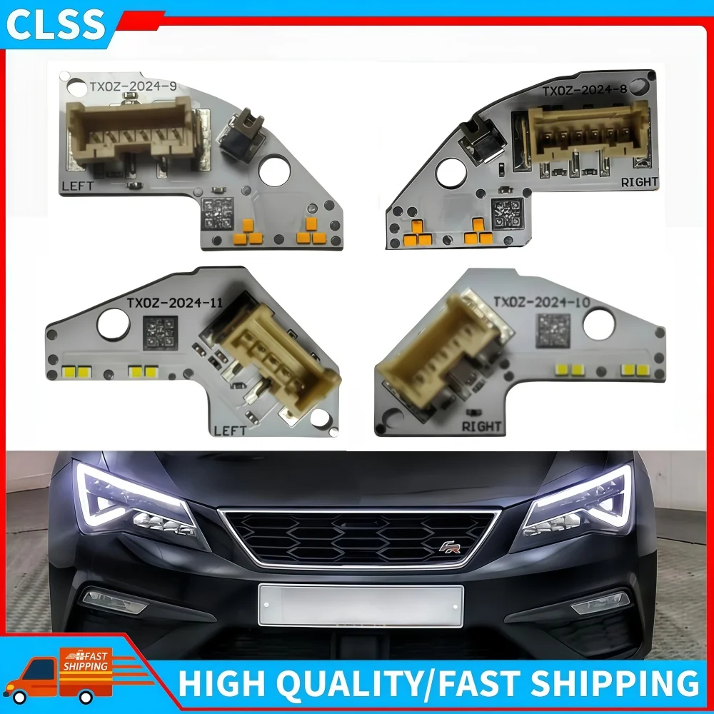 

Белые светодиодные платы DRL для 2017 2018 Seat Leon MK3.5 Cupra R, светодиодные фары дневных ходовых огней, светодиодный модуль 5F0941475A 5F0941476A