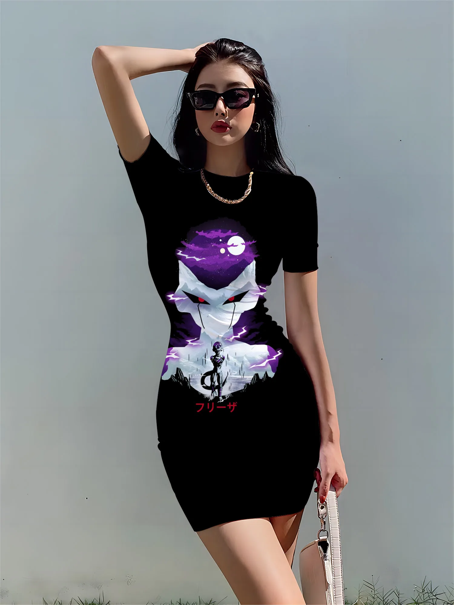 Cartoon Sexy Goku Vegeta Elegant Dresses for Women Dragon Ball Z Fashion New Y2k Dress Zevity Woman Summer 2024 Sensual Bodycon