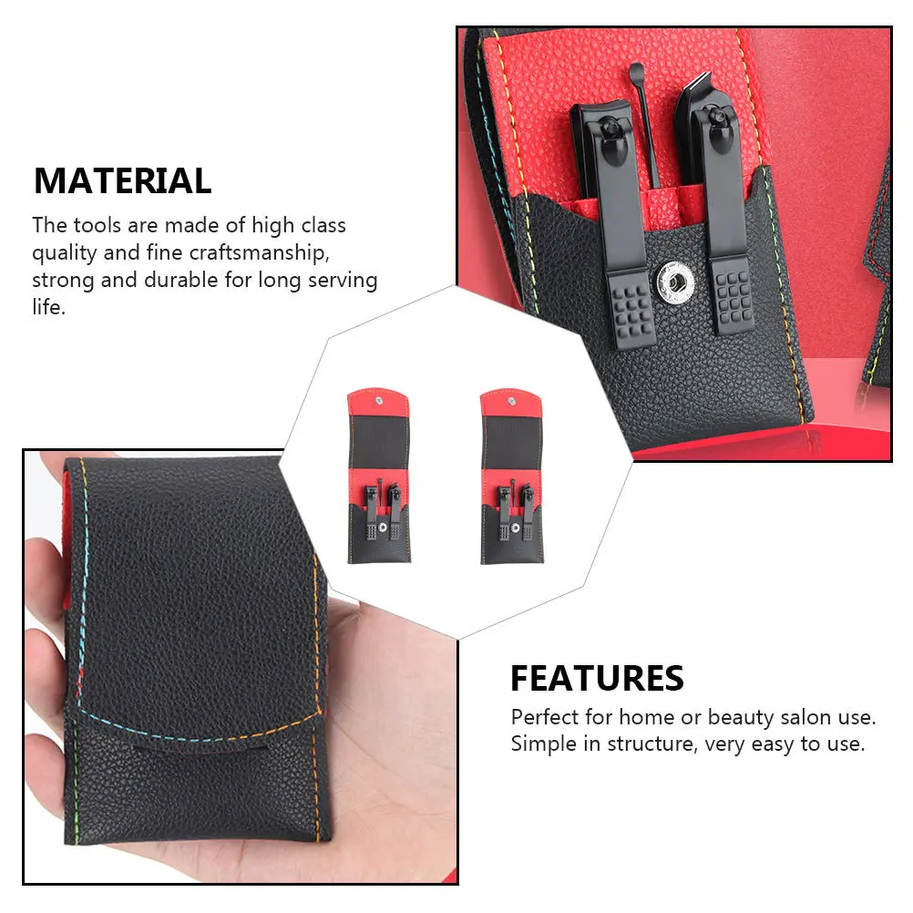 

2 комплекта, кусачки для ногтей тонкой мастерства, безопасная отделка ногтей, набор для быстрой маникюра и педикюра для мужчин и женщин, черные кусачки для ногтей