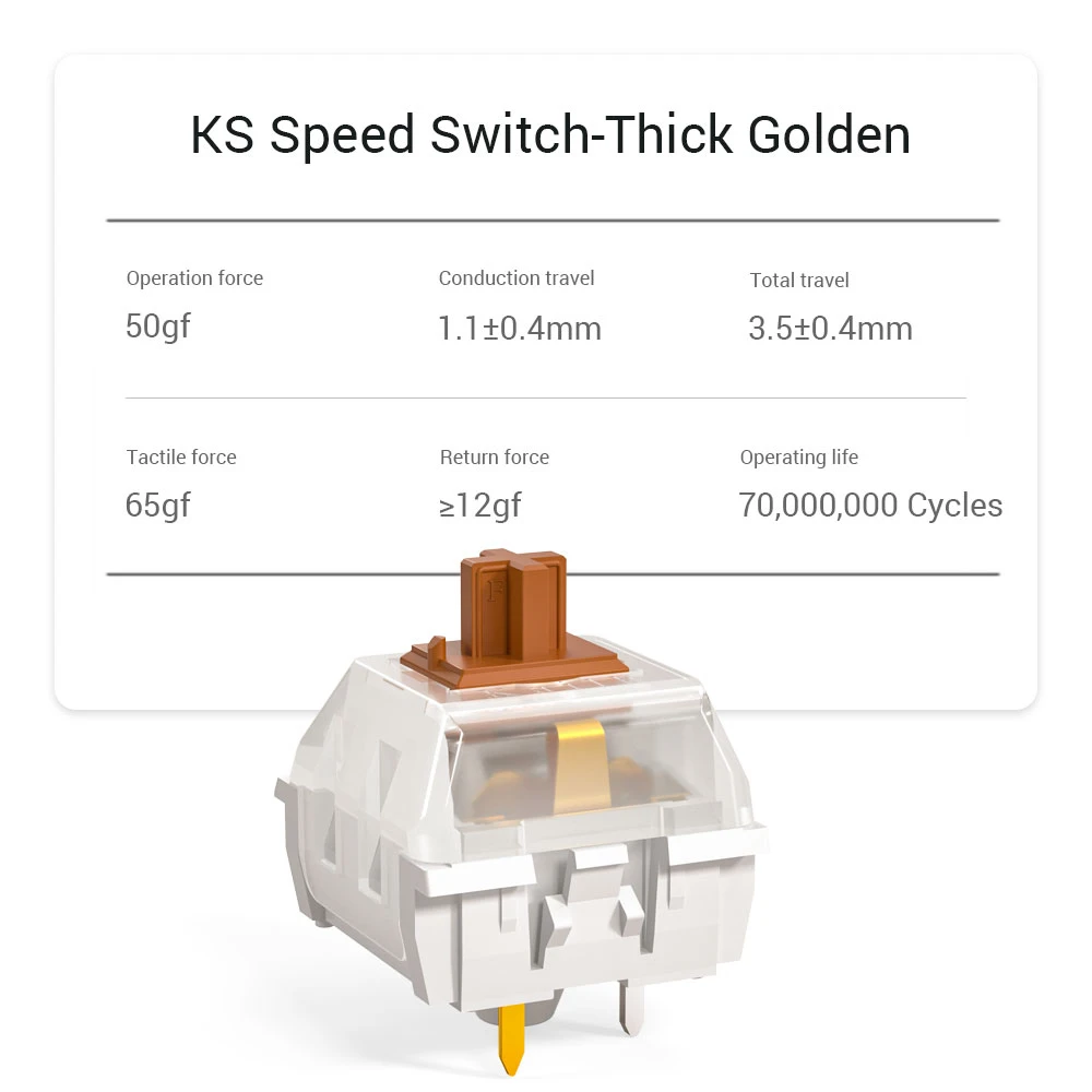 Kailh Speed Tastaturschalter Bronze Kupfer Gold Rosa Dickes Gold Silber RGB SMD für mechanische Tastatur – Detail 8