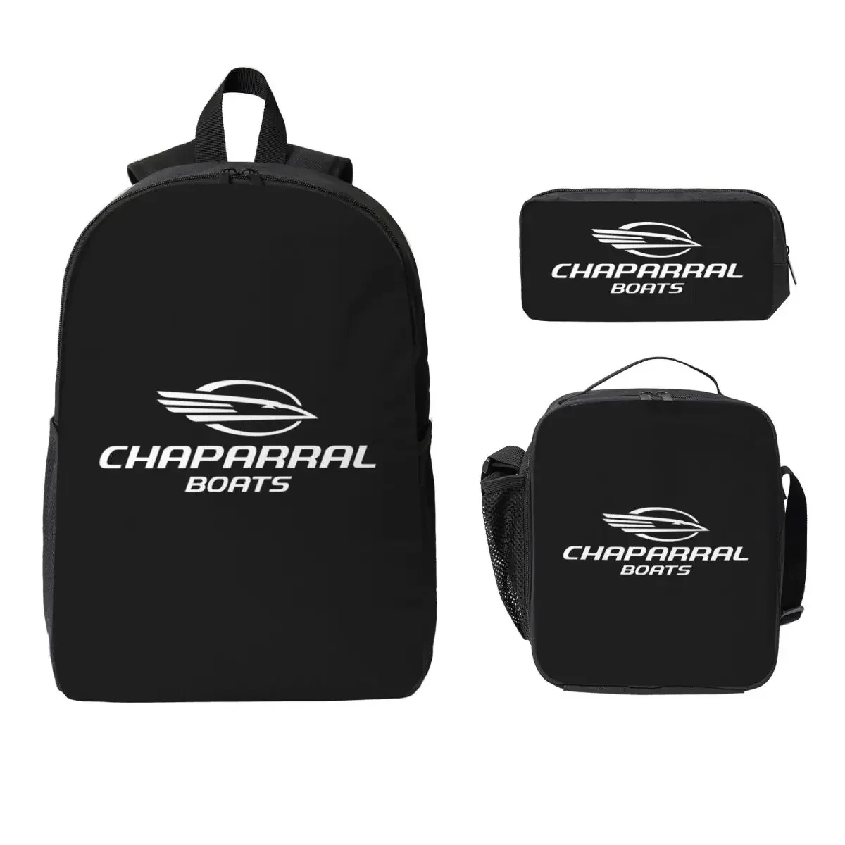 Chaparral Boats Logo POCKET SIDE Backpack Student BookBag School Bag Laptop Shoulder Bags 3ps Insulated Lunch Bag Pencil Case