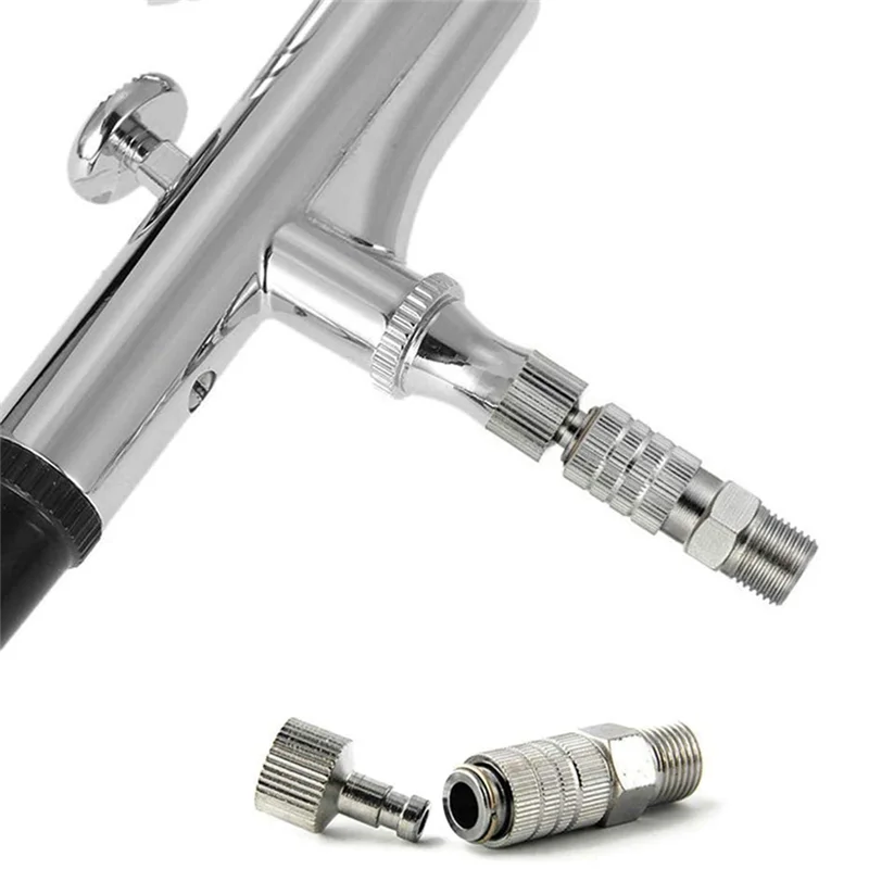 

AB35-6 шт. быстроразъемная муфта для аэрографа, вилка для фитинга, как показано на рисунке, металлический адаптер BSP для мужских и женских соединений Air Br