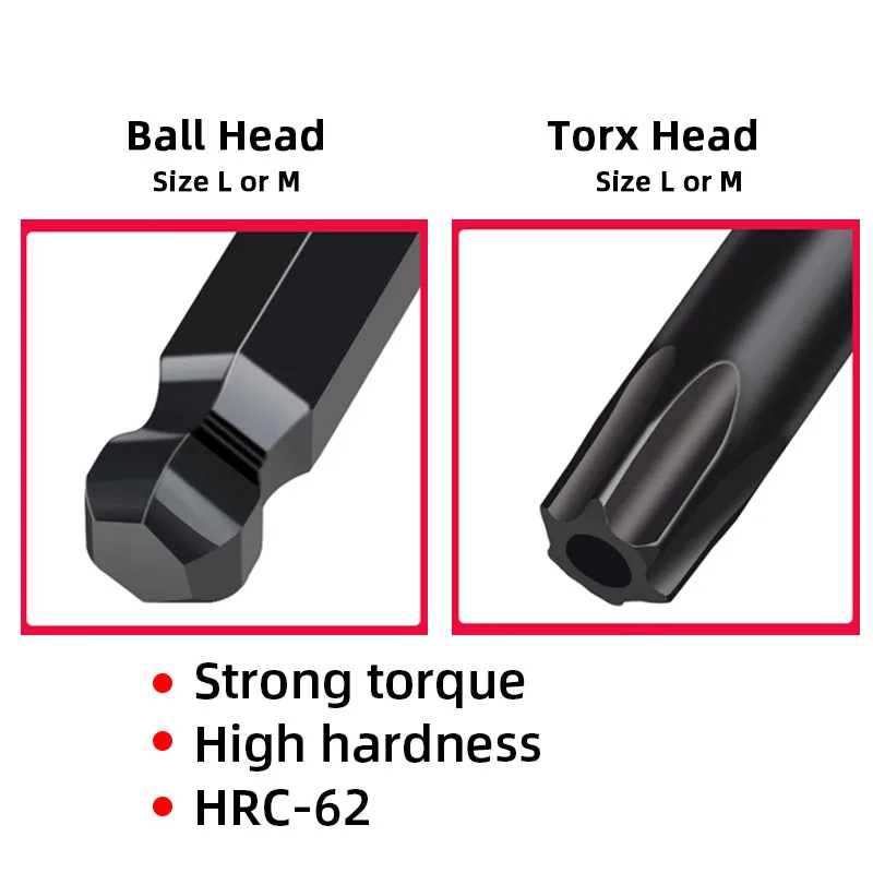 9PCS Screwdriver Hex Wrench Set Double-End L Type Allen Key Hexagon Ball Torx Star Head Spanner Key Set Hand Tools