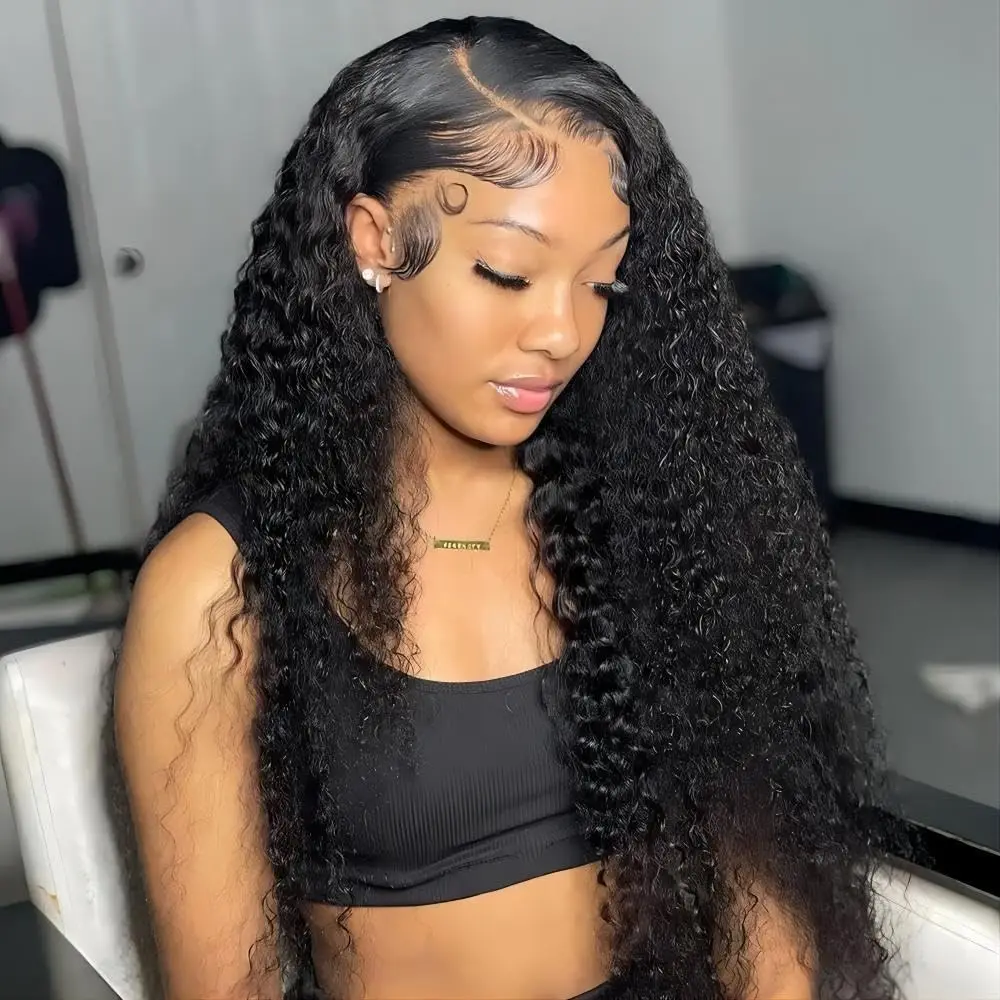 

13X4 Water Wave Lace Frontal Wig Human Hair Pre Plucked With Baby Hair 30 Inches Transparent Lace Front Wigs For Black Women