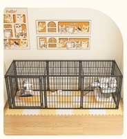 Custom Double-Door Crate Foldable Heavy-Duty Small Medium Pet Dog Cage Puppy Pet Cage Fenced Yard Iron Luxury Dog Cages Crates