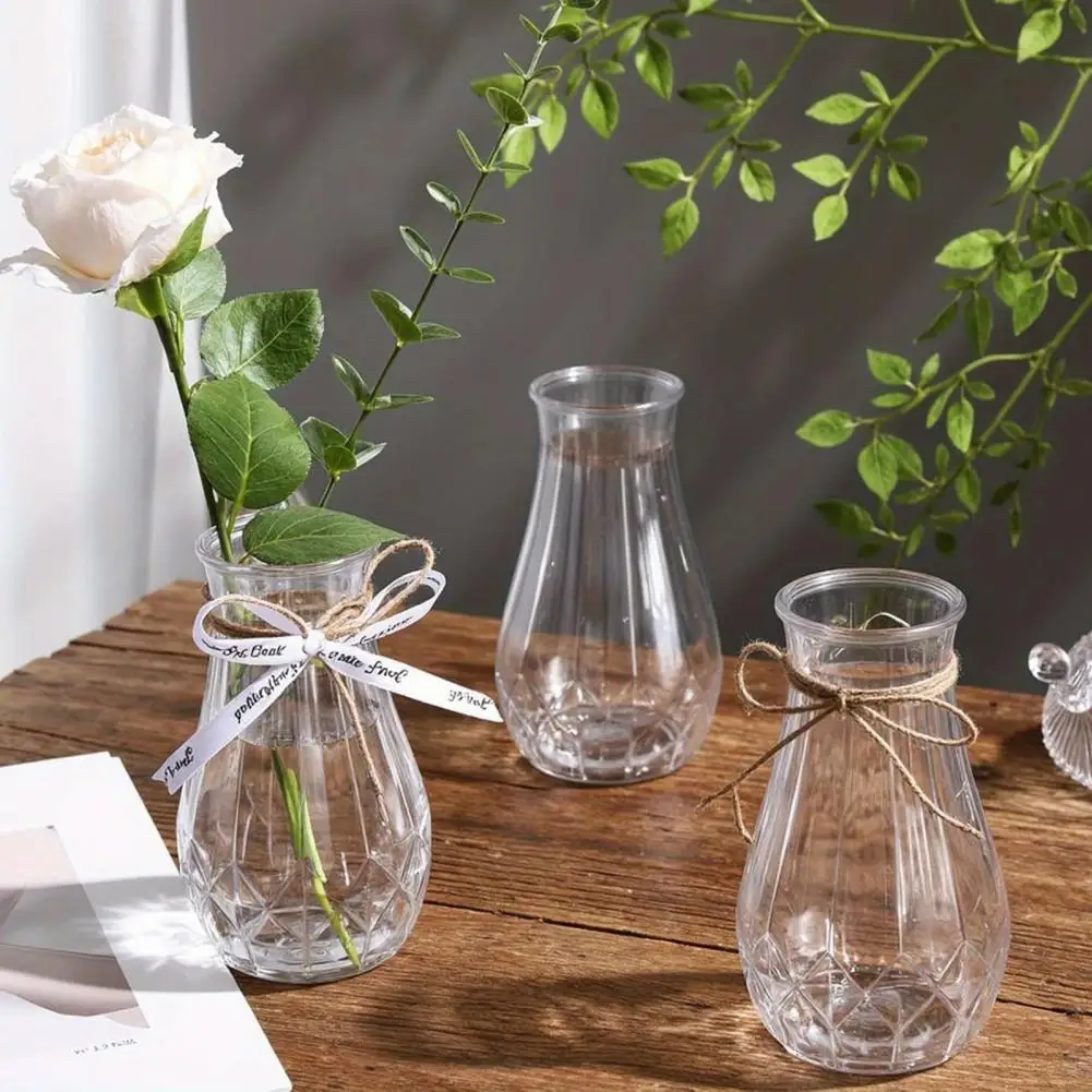 Diamonds Style Plastic Vase Clear Bud Vase Decorative Flower Vase Plant Holder Modern Plant Container For Home Wedding Party