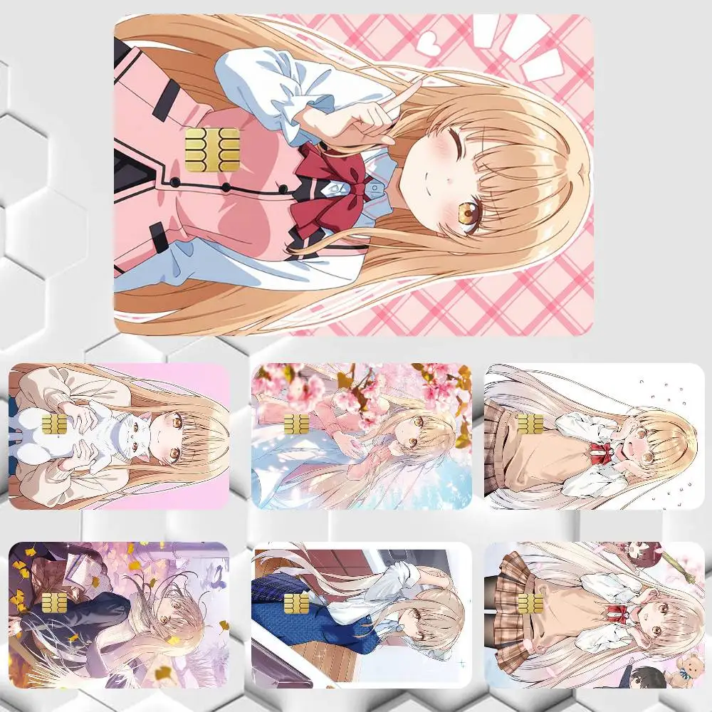 Mahiru Shiina The Angel Next Door Spoils Me Rotten Sticker Film Tape Skin for Credit Card Debit Card Cartoon Waterproof Stickers