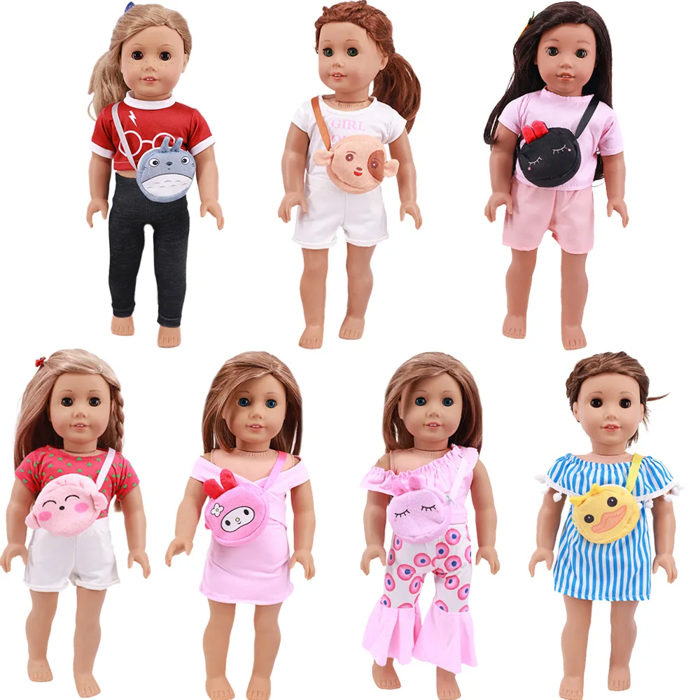 Puppenzubehör, niedliche Kettentasche, passend für 18 Zoll amerikanische 43 cm große Reborn-Baby-Lalafanfan-Ente, russische DIY-Geschenke für Mädchen