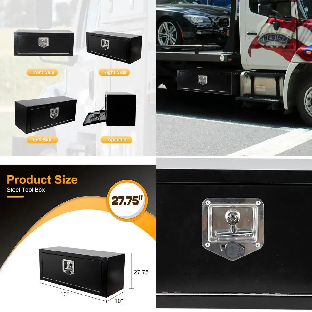 

Усиленный водонепроницаемый стальной ящик для кузова грузовика, 27.5 x 10.5 x 10, запираемый органайзер для инструментов для пикапов, грузовиков, автодомов и т.д.