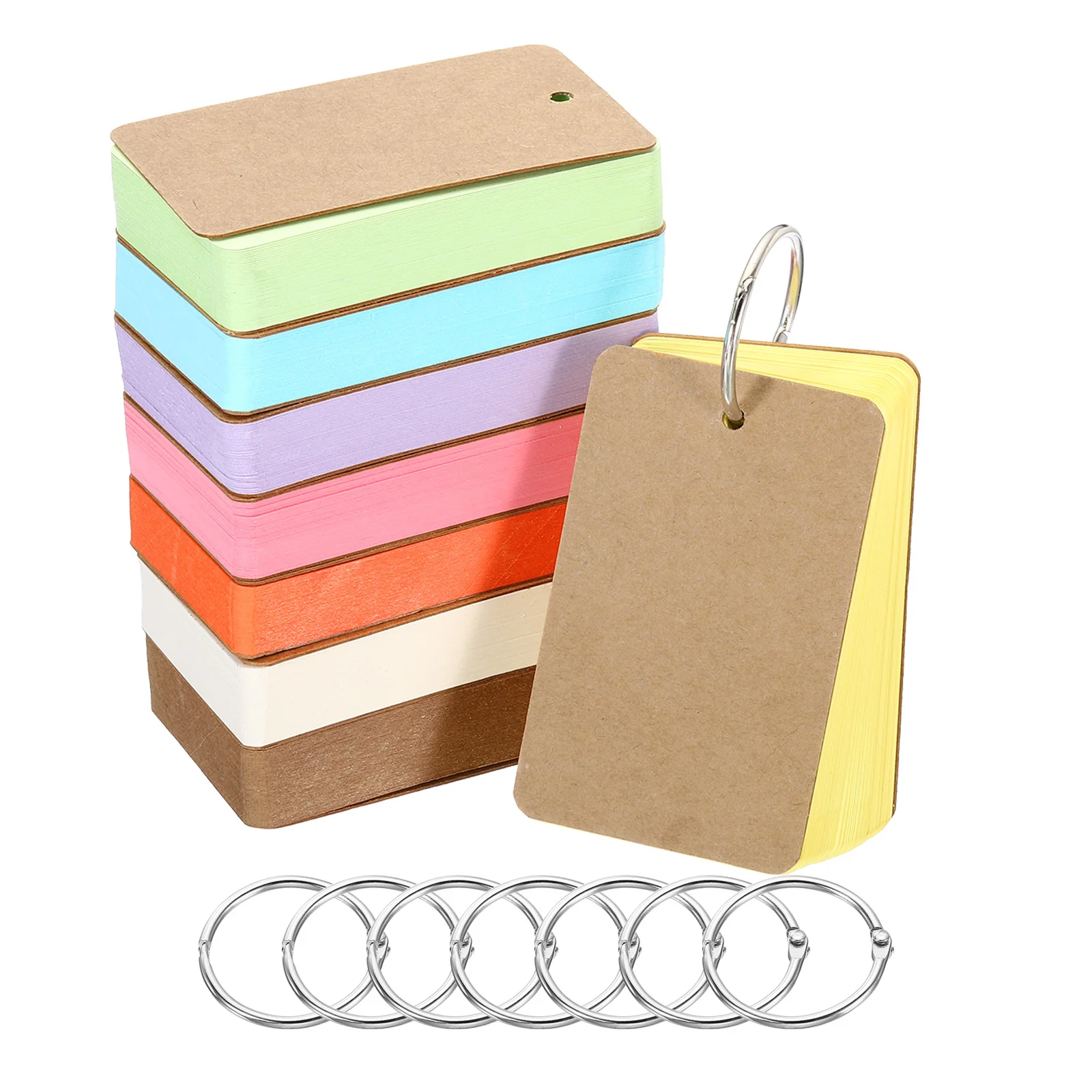 Portable Notebook Loose Leaf Notepad Ring Study Card for Staff Students Kawaii Stationery Diary Cards Style Brochure Pamphlet