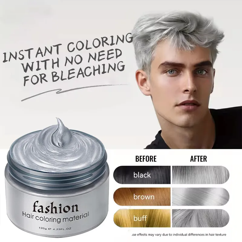 

Pretty Cowry Granny Grey Non greasy Hair Putty One time Long lasting Setting Colored Hair Wax Hair Putty for Men