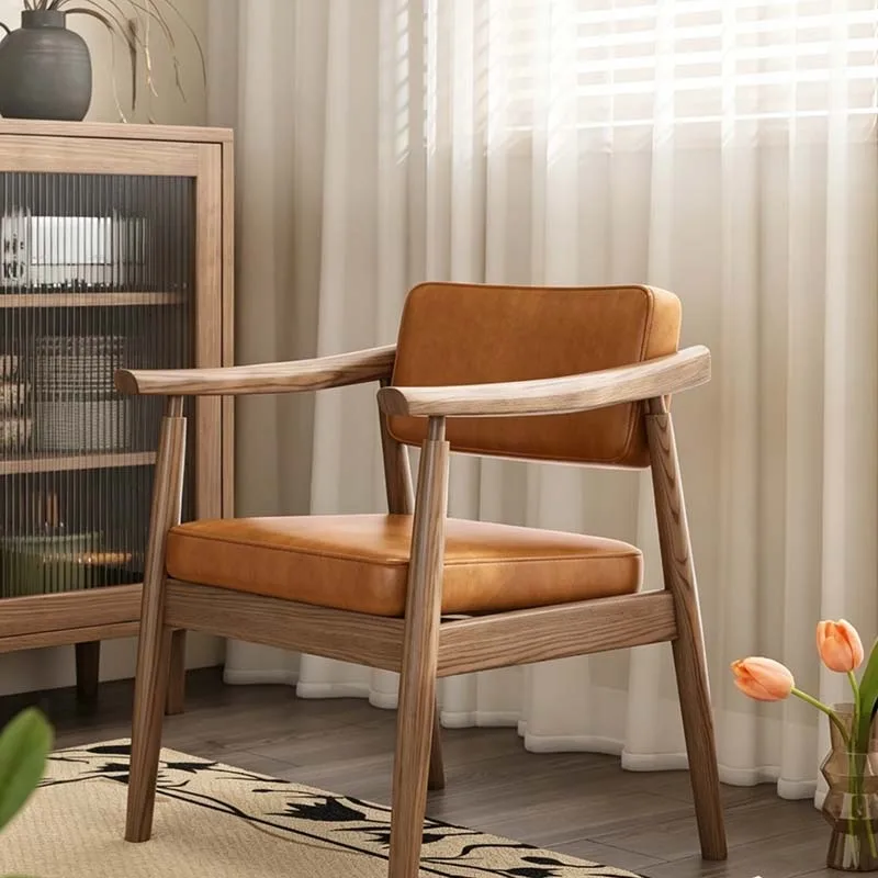 

Aesthetic Wooden Dining Chairs Luxury Armrest Conference Wood Dining Chairs Accent Office Modern Sillas De Comedor Furniture