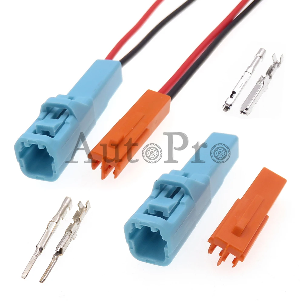 1 Set 2 Hole AC Assembly Car Wiring Terminal Unsealed Connector 6098-3857 6098-3853 Auto Socket Automotive Wire Cable Plug