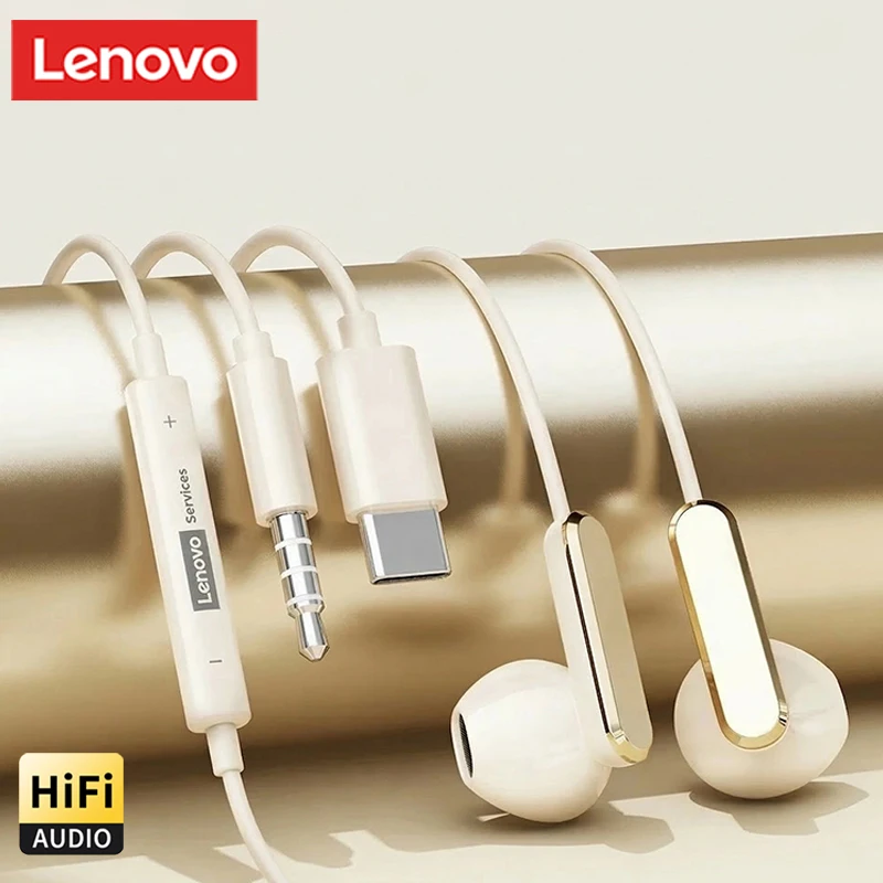 Lenovo YF08 Wired Earphones HiFi Sound with Mic Tangle-Free 