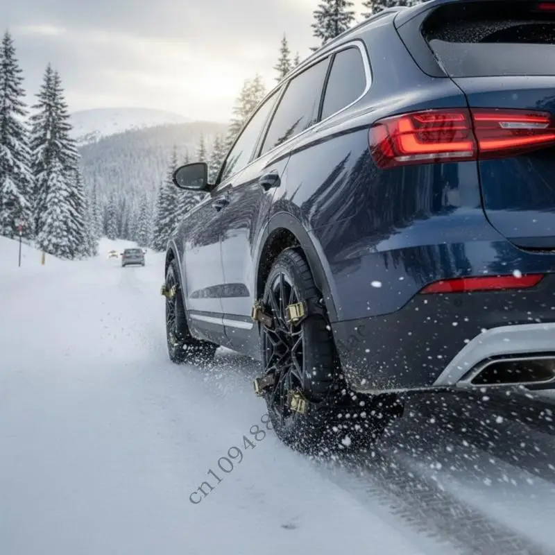 0XXC 2 قطعة من أغلال الجليد للسيارات للقيادة في الشتاء، خطة مطاطية مرنة للسلامة المعززة #3