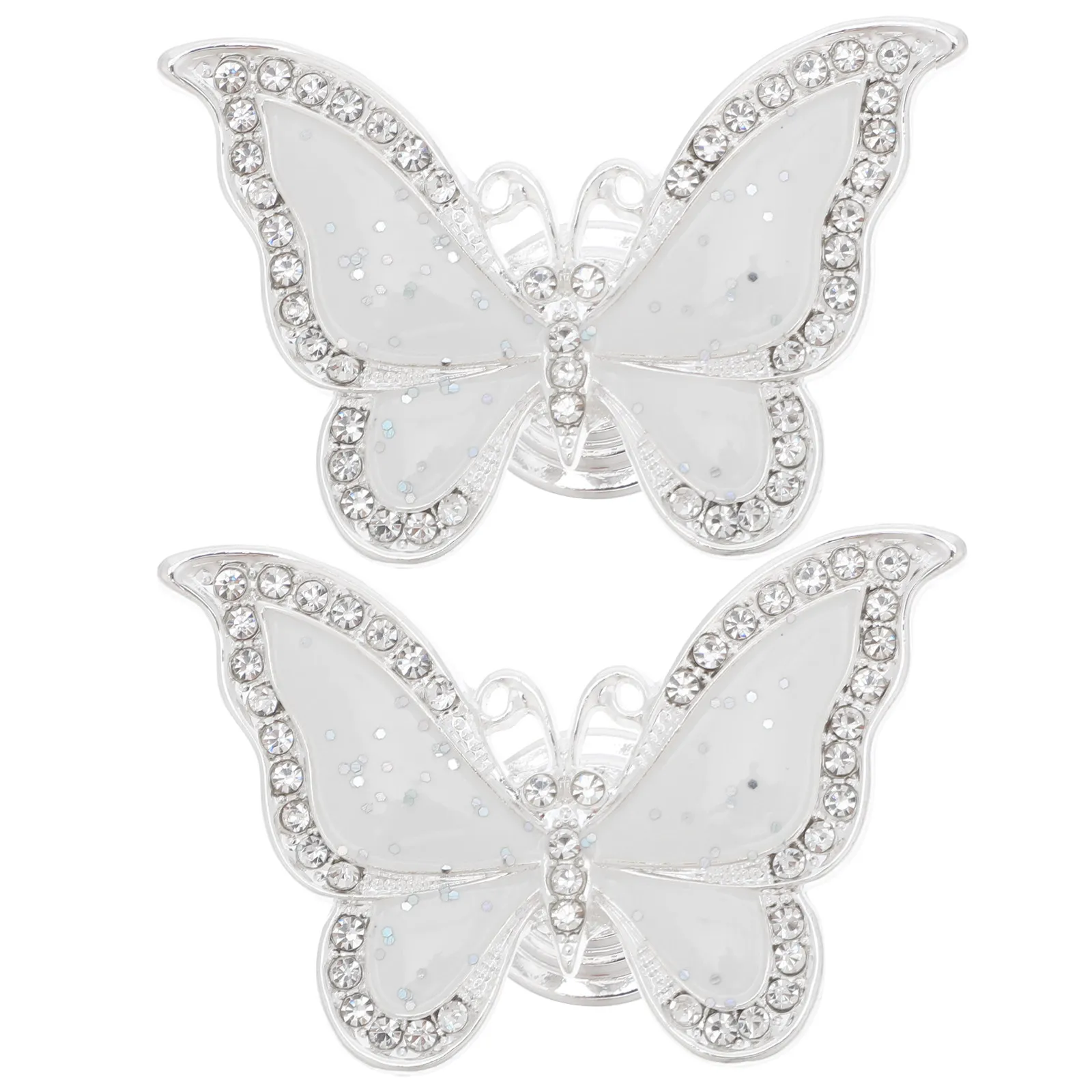 2Pcs Butterfly Cabinet Handles Decorative Painted Metal Drawer Pulls Rhinestone Kitchen Wardrobe Door Knobs Furniture