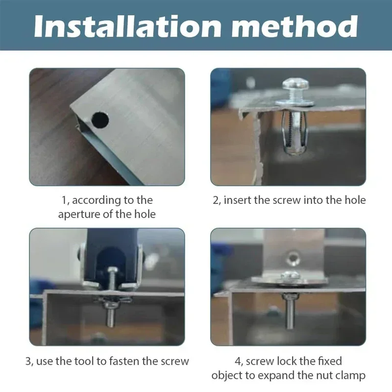 Tuercas de gato para cortina, tornillo de pétalos, anclajes, tapones de expansión, abrazadera de expansión, remache de pétalos, tablero de pernos, sujetadores de pared