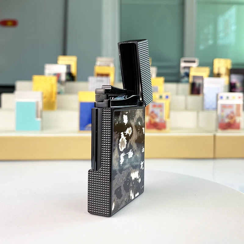New commemorative edition luxury butane lighter single and double flame flat tone natural paint smoker L2 series 19020