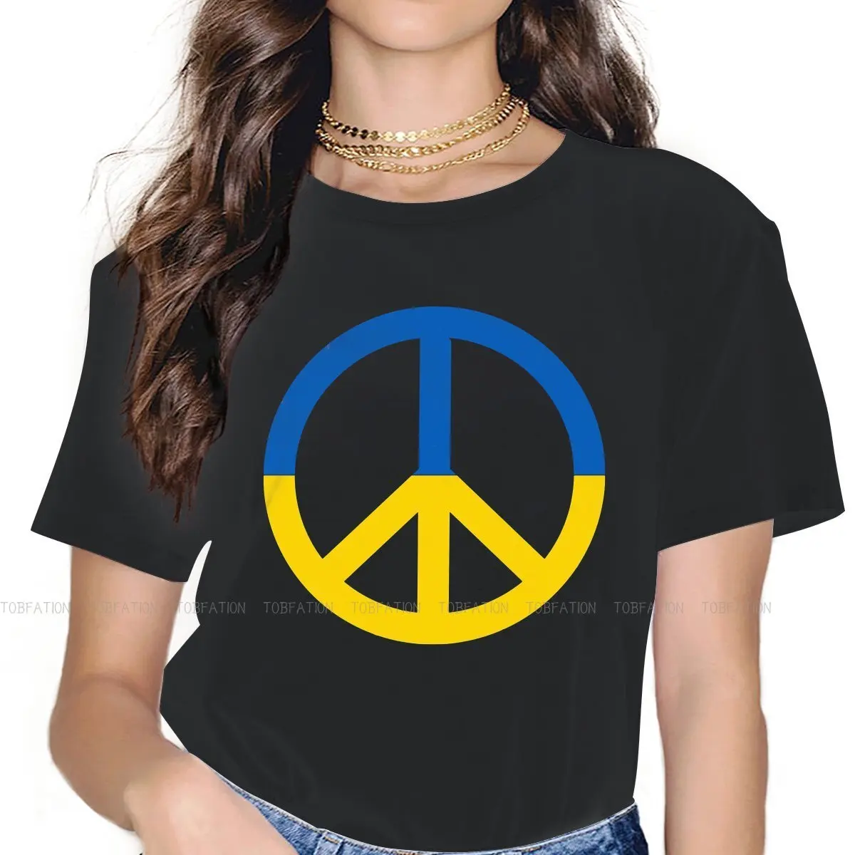 UKRAINA  Peace Women Clothing Stop the Wars No War Graphic Female Tshirts Vintage Grunge Loose Tops Tee Kawaii Girls Streetwear