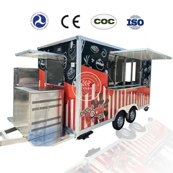 Mobile Street Food Vending Cart Food Truck Trailer Coffee Food Trailers Fully Equipped Pizza Cake Stand Kiosk for Usa