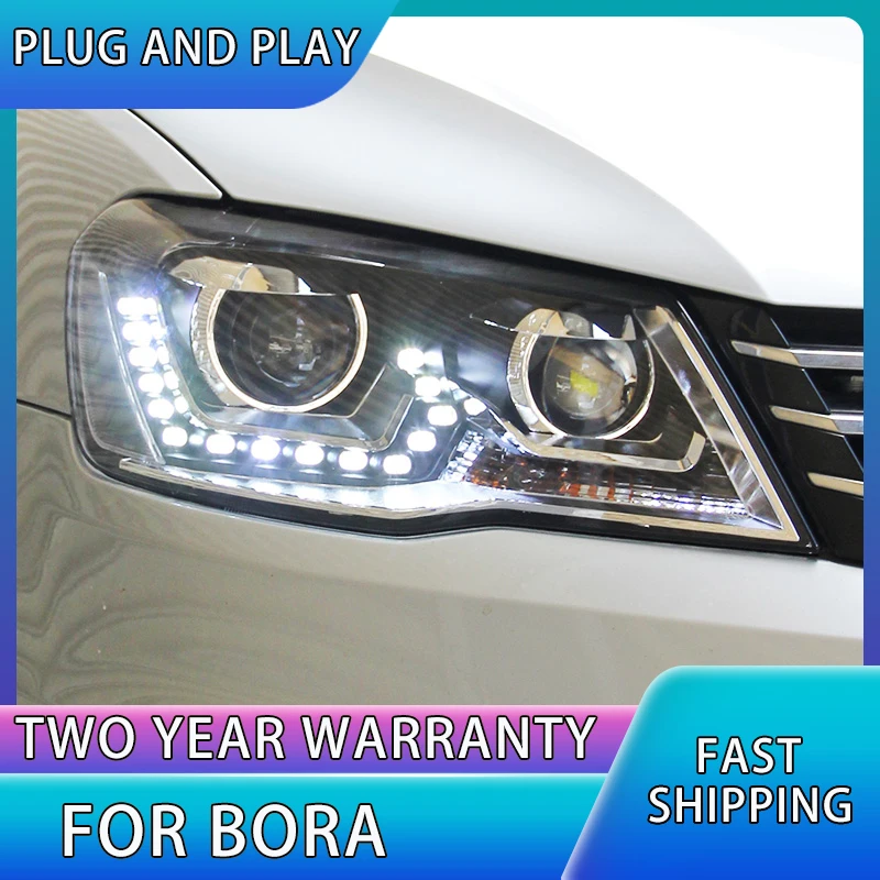 

Фары головного света для VW Bora светодиодный ные фары 2013, 2014, 2015, светодиодный ные фары drl H7 hid Q5, биксеноновые линзы, ближний свет