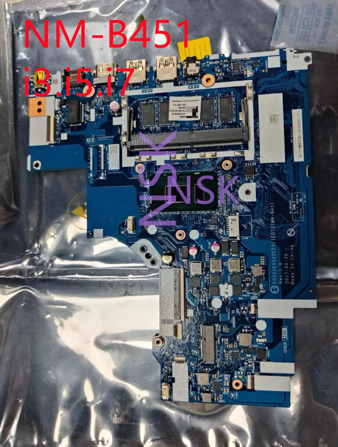 

Original NM-B451 For Lenovo ideapad 330-15IKB 330-17IKB Laptop motherboard Motherboard with CPU I3/I5/I7 RAM 4G 100% test OK